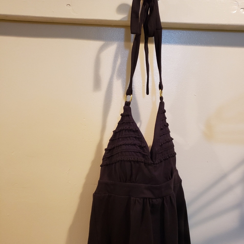 Bra top black with tie in back